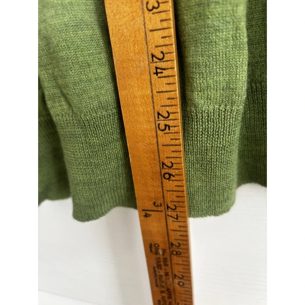 Davis & Squire Sweater Mens 2XL Extra Fine Merino Wool V-Neck Apple Green - Picture 7 of 7